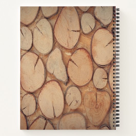 Custom logo brown tree logs notitieboek (Achterkant)