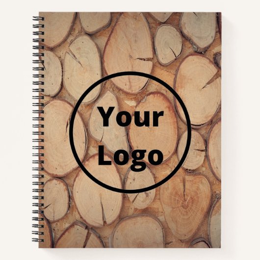 Custom logo brown tree logs notitieboek (Voorkant)