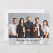 Custom Logo Business Bedankt Bedrijfsnaam Foto Notitiekaartje (Achterkant)