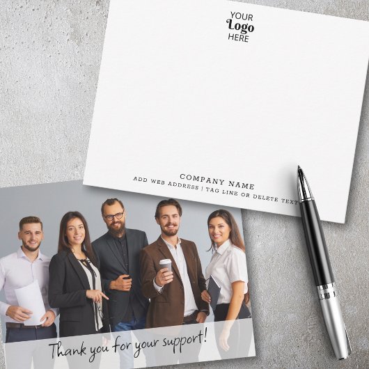 Custom Logo Business Bedankt Bedrijfsnaam Foto Notitiekaartje