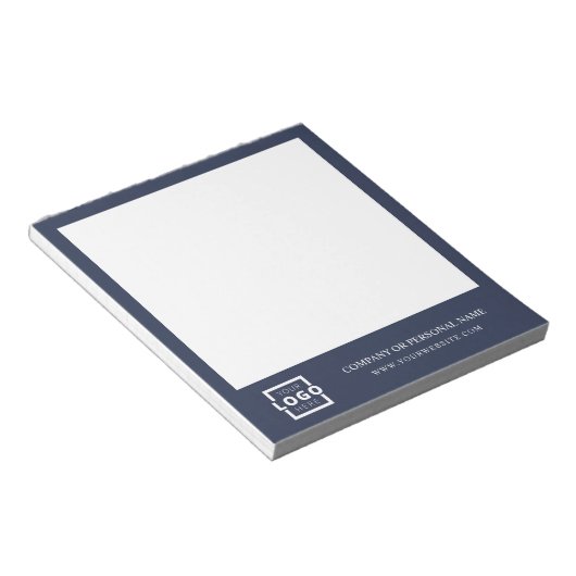 Custom Logo Business Company Branded Gift Blue Notitieblok (Schuin)