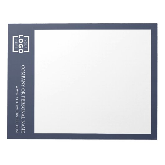 Custom Logo Business Company Branded Gift Blue Notitieblok (Voorkant)