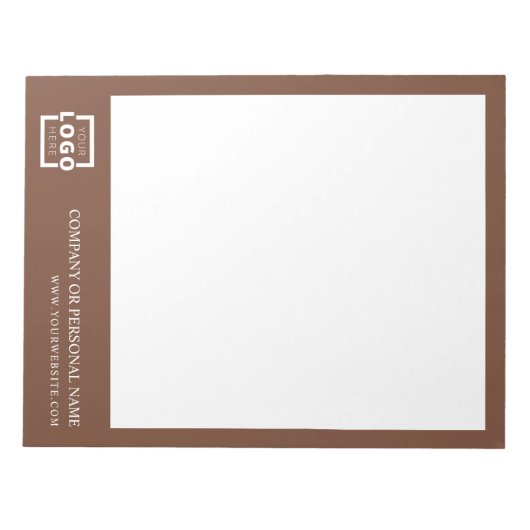 Custom Logo Business Company Branded Gift Brown Notitieblok (Voorkant)
