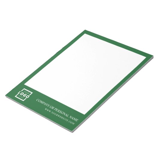 Custom Logo Business Company Branded Gift Green Notitieblok (Schuin)