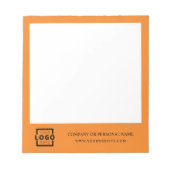 Custom Logo Business Company Branded Gift Oranje Notitieblok (Voorkant)
