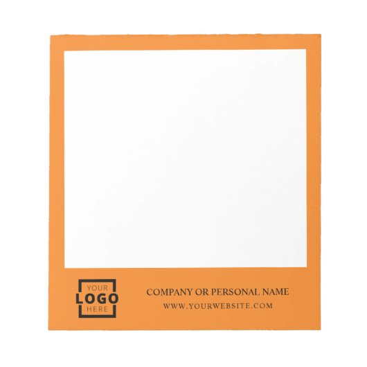 Custom Logo Business Company Branded Gift Oranje Notitieblok (Voorkant)