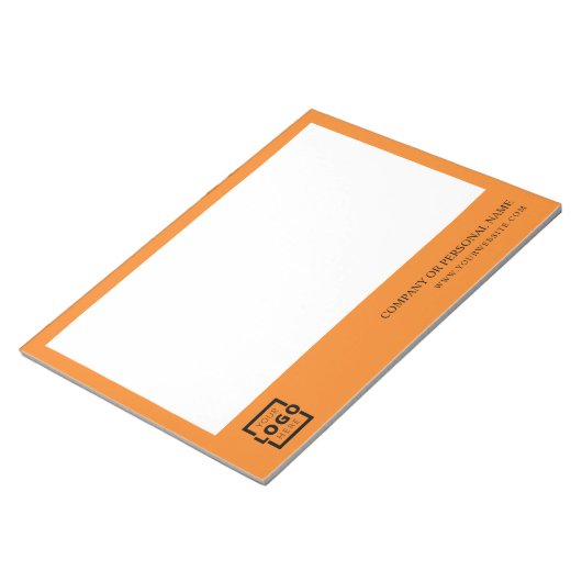 Custom Logo Business Company Branded Gift Oranje Notitieblok (Schuin)