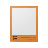 Custom Logo Business Company Branded Gift Oranje Notitieblok (Linkerzijde)