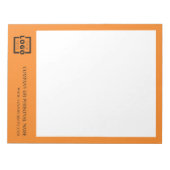 Custom Logo Business Company Branded Gift Oranje Notitieblok (Voorkant)