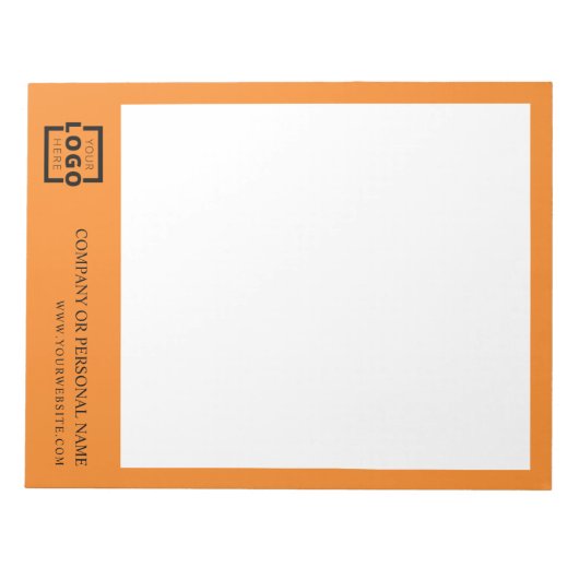 Custom Logo Business Company Branded Gift Oranje Notitieblok (Voorkant)