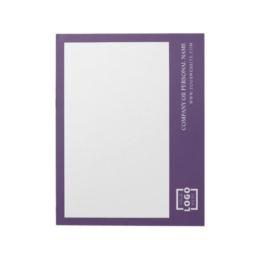 Custom Logo Business Company Branded Gift Paars Notitieblok (Linkerzijde)
