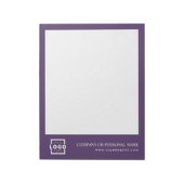 Custom Logo Business Company Branded Gift Paars Notitieblok (Linkerzijde)