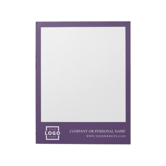 Custom Logo Business Company Branded Gift Paars Notitieblok (Linkerzijde)