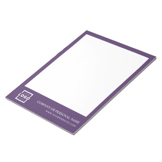 Custom Logo Business Company Branded Gift Paars Notitieblok (Schuin)