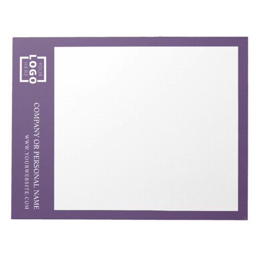 Custom Logo Business Company Branded Gift Paars Notitieblok (Voorkant)