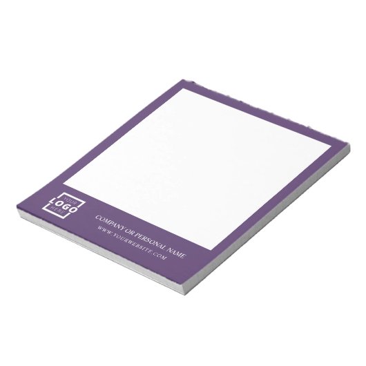 Custom Logo Business Company Branded Gift Paars Notitieblok (Linkerzijde)