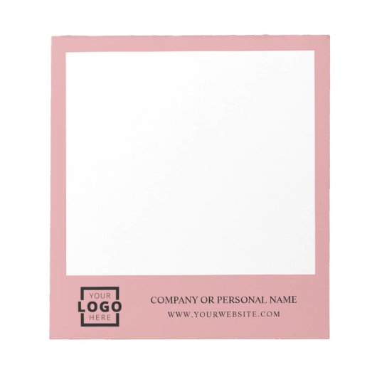 Custom Logo Business Company Branded Gift Pink Notitieblok (Voorkant)
