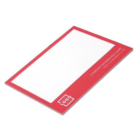 Custom Logo Business Company Branded Gift Red Notitieblok (Schuin)