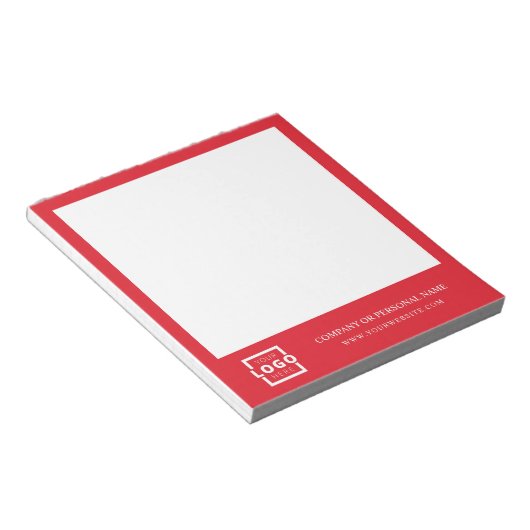 Custom Logo Business Company Branded Gift Red Notitieblok (Schuin)