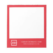 Custom Logo Business Company Branded Gift Red Notitieblok (Voorkant)