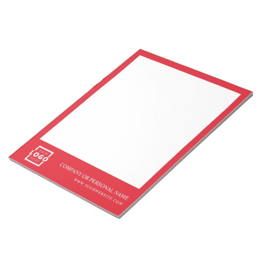Custom Logo Business Company Branded Gift Red Notitieblok (Schuin)