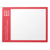 Custom Logo Business Company Branded Gift Red Notitieblok (Voorkant)