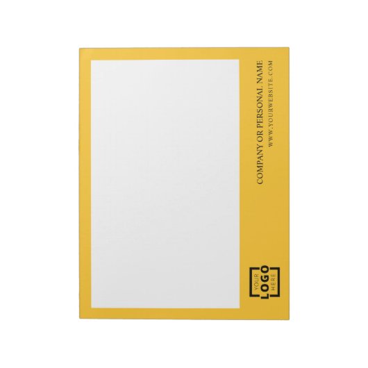 Custom Logo Business Company Branded Gift Yellow Notitieblok (Linkerzijde)