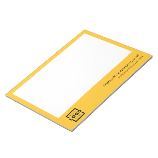 Custom Logo Business Company Branded Gift Yellow Notitieblok (Schuin)
