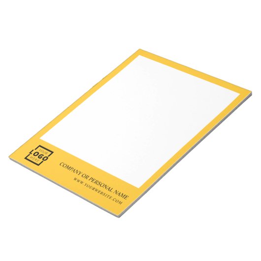 Custom Logo Business Company Branded Gift Yellow Notitieblok (Schuin)