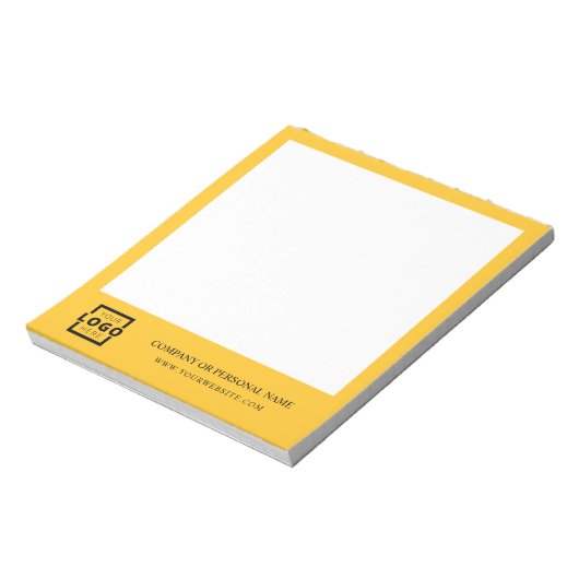 Custom Logo Business Company Branded Gift Yellow Notitieblok (Linkerzijde)