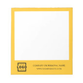 Custom Logo Business Company Branded Gift Yellow Notitieblok (Voorkant)