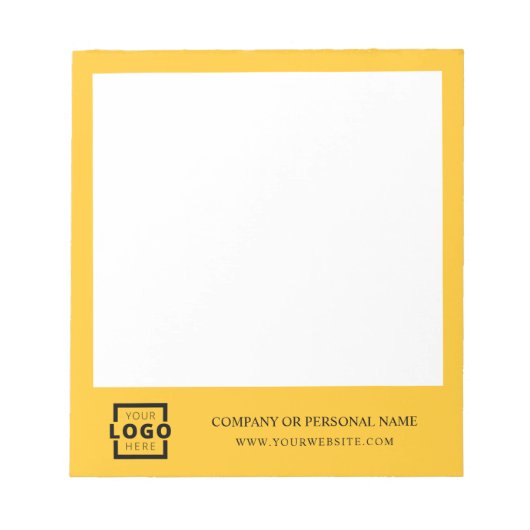 Custom Logo Business Company Branded Gift Yellow Notitieblok (Voorkant)