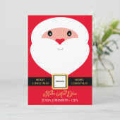 Custom Logo Business Company Santa Christmas Feestdagenkaart (Staand voorkant)
