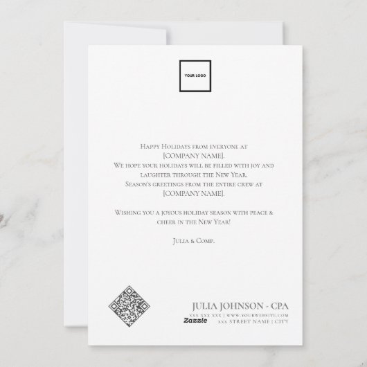 Custom Logo Business Company Santa Christmas Feestdagenkaart (Achterkant)