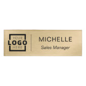Custom Logo Business Employee Staff Gold Naambadge (Voorkant)