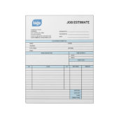 Custom Logo Business Job Estimate Form Notepad Notitieblok (Linkerzijde)