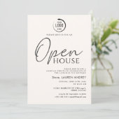 Custom Logo Business Open House Invitation Kaart (Staand voorkant)