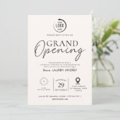 Custom Logo Business Open House Invitation Kaart (Staand voorkant)