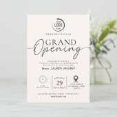Custom Logo Business Open House Invitation Kaart (Staand voorkant)