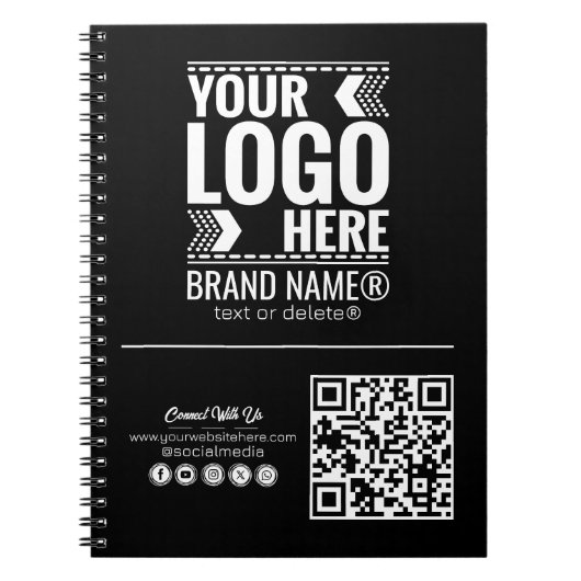 Custom Logo, Business or Brand Logo Personalized  Notitieboek (Voorkant)