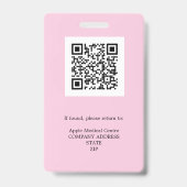 custom logo business personeel Foto roze ID Badge (Achterkant)