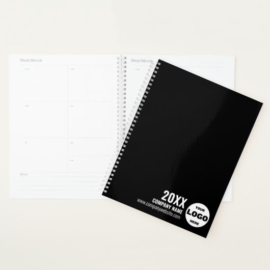 Custom Logo Business Planner 2026 – Zwart-wit (Display)
