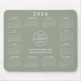 Custom Logo Business Promo 2026 Calendar Green Muismat
