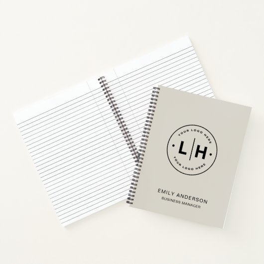 Custom Logo Business QR-neutrale toon voor bedrijv Notitieboek (Binnen)