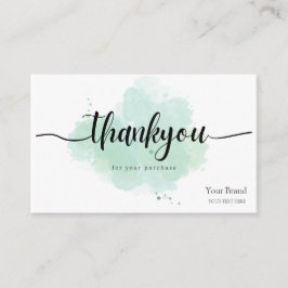 Custom logo business thank you for your purchase visitekaartje
