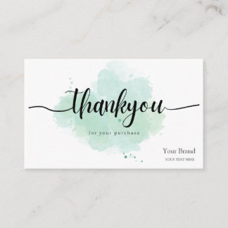 Custom logo business thank you for your purchase visitekaartje