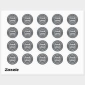 Custom Logo Business Website en Slogan Dark Grey Ronde Sticker (Vel)