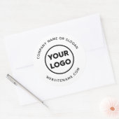 Custom Logo Business Website en Slogan Ronde Sticker (Envelop)