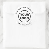 Custom Logo Business Website en Slogan Ronde Sticker (Tas)