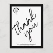 Custom Logo Business Zakelijk Modern Zwart Briefkaart (Voorkant)